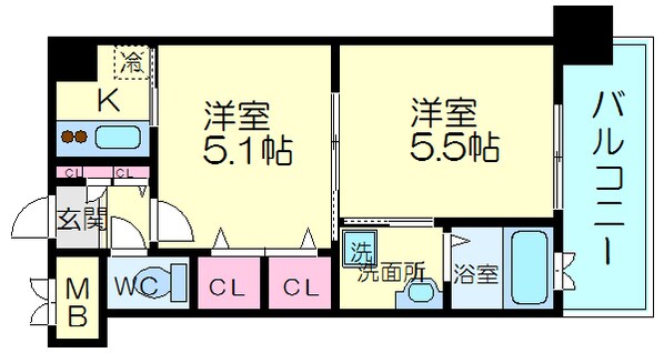 エンクレスト薬院ＬＵＣＥの物件間取画像